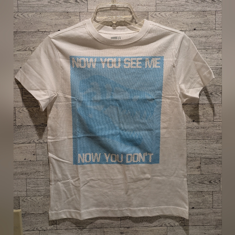 Crazy 8 White Tee with Blue Graphic Size 10/12